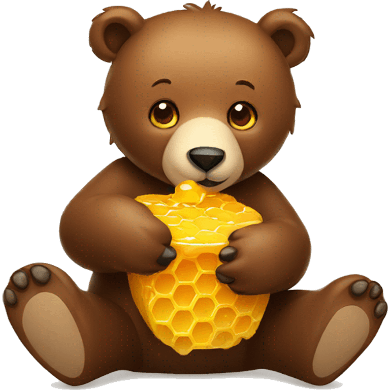 bear eats honey emoji