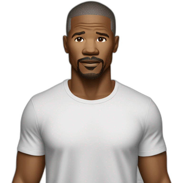 actor Jamie Foxx wearing t-shirt emoji