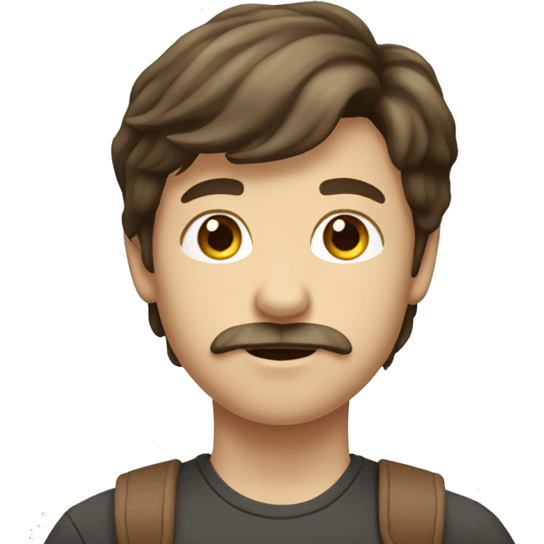 australien boy with brown hair mullet and moustache  emoji