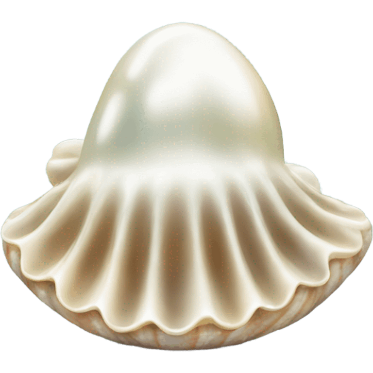 Clam with shiny pearl emoji