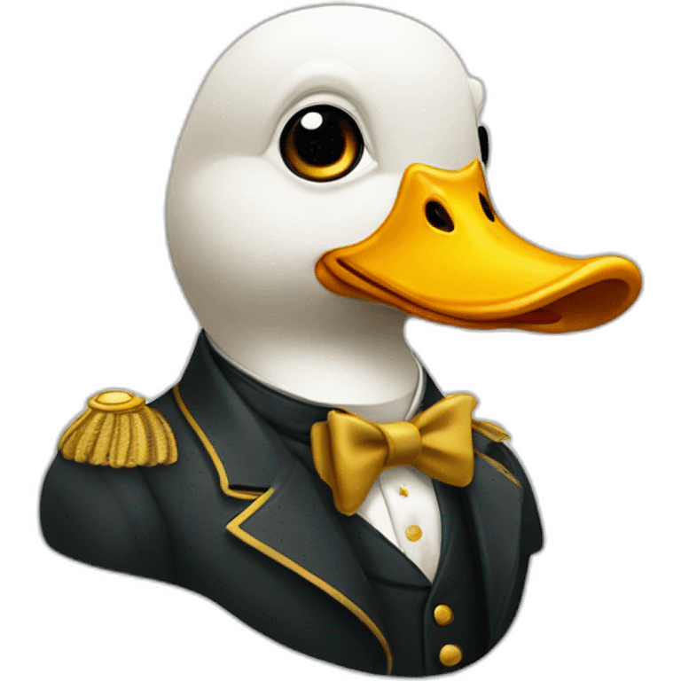 duck with monocle on the eyes and Crown on the head emoji