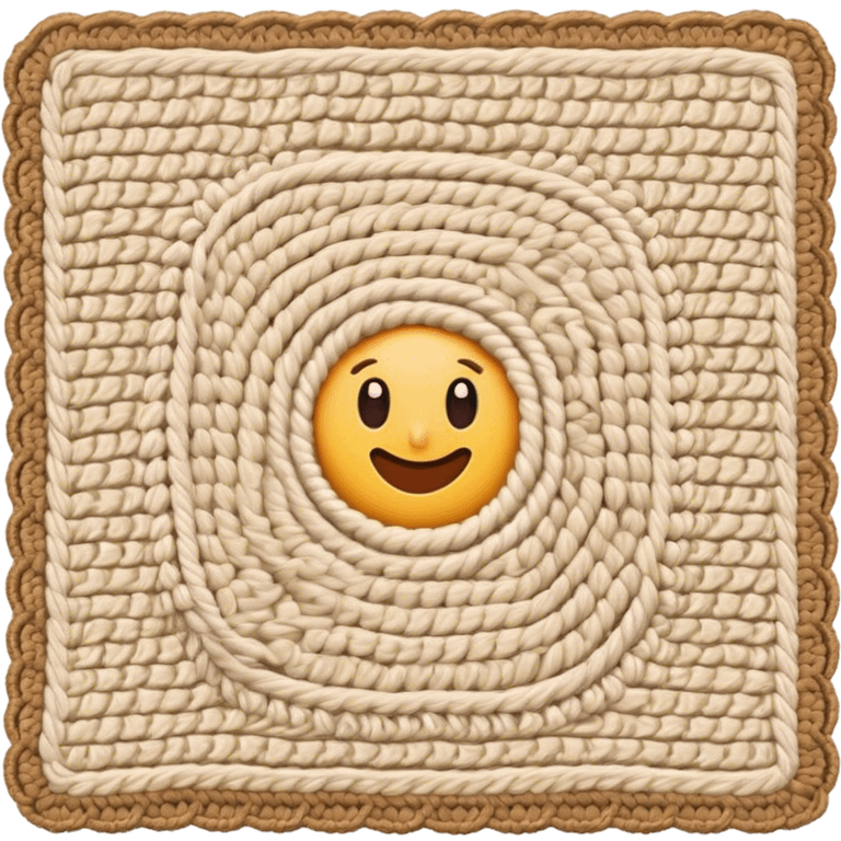 crocheted beige blanket emoji