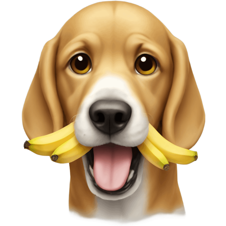 Dog eat banana emoji