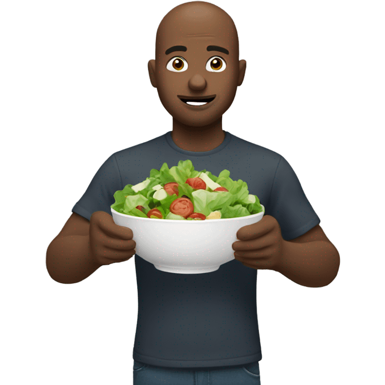 man eating salad emoji