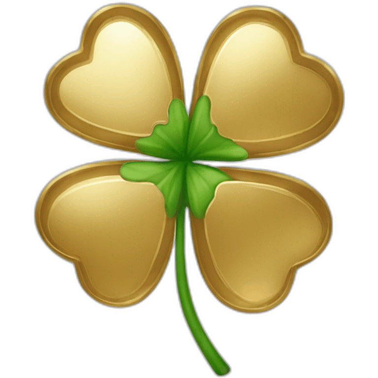 gold-outline-four-leaf-clover emoji