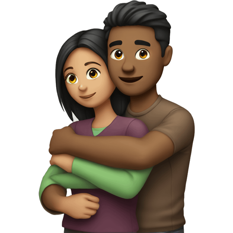 girl hugging a guy emoji