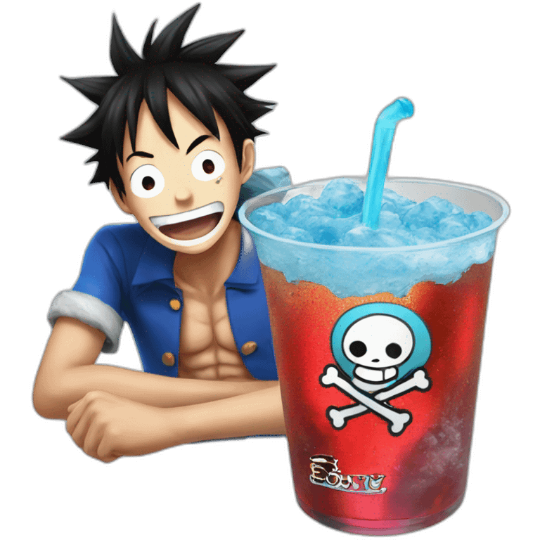 luffy whit blue soda  emoji