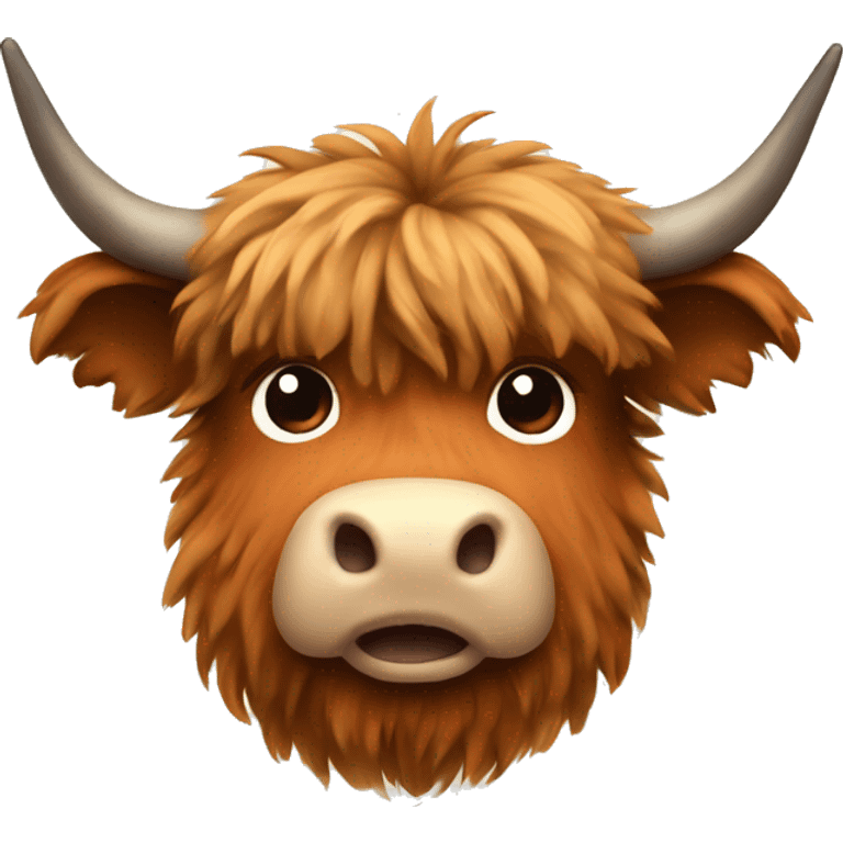 Fluffy highland cow iOS 18 style emoji