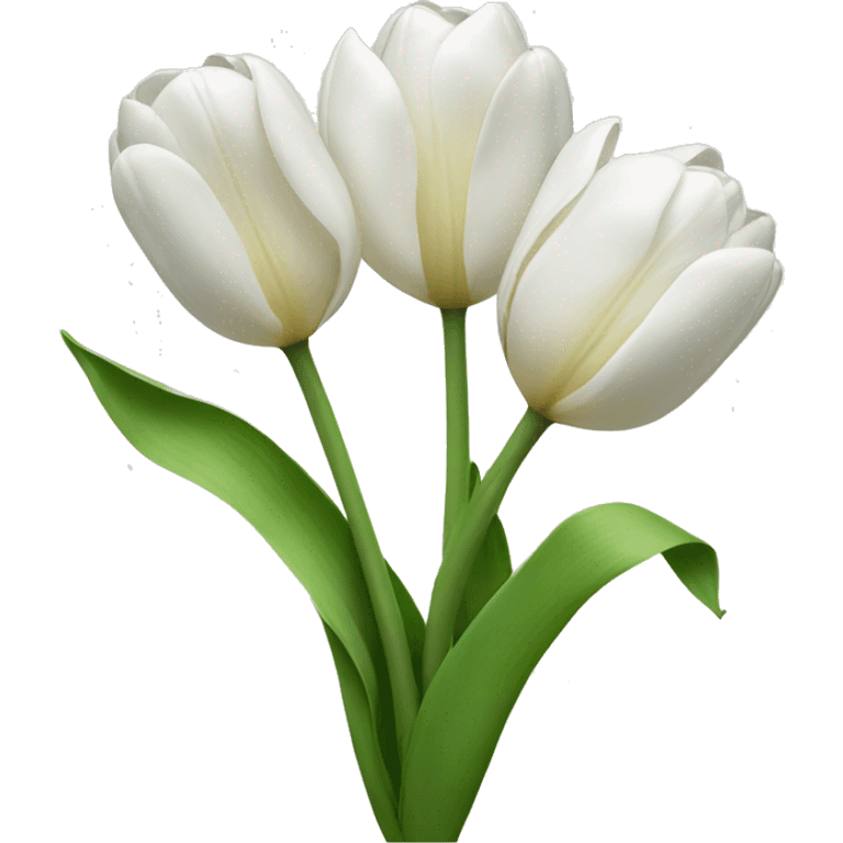 White tulips with ribbon  emoji