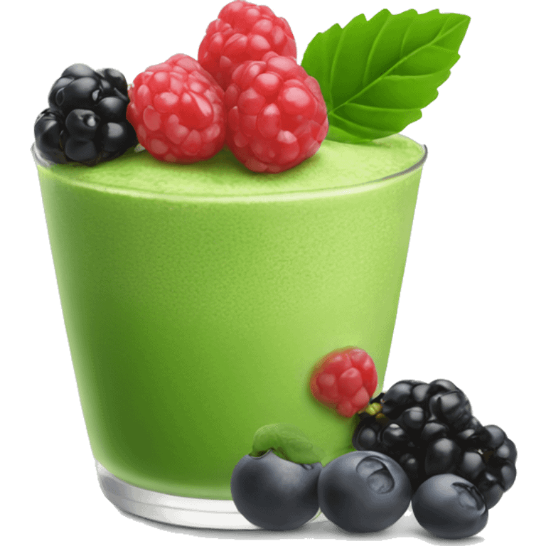 Matcha late with berries  emoji