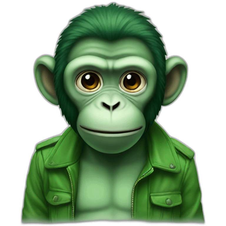 monkey smoke green emoji