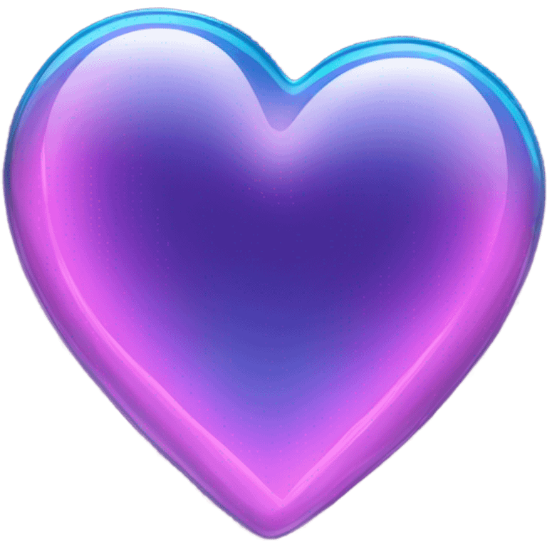 Neon glass blue mauve heart  emoji