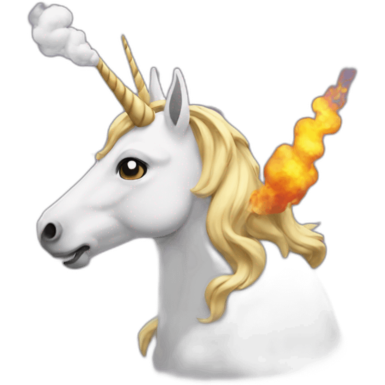 smoking unicorn emoji