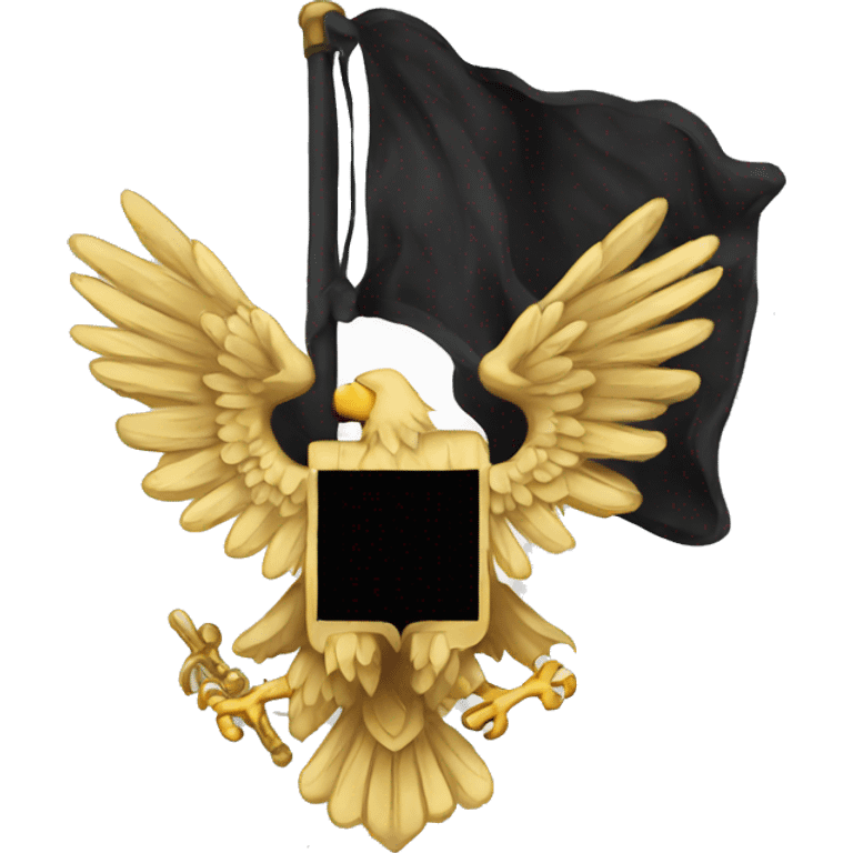 A black flag with double face eagle emoji