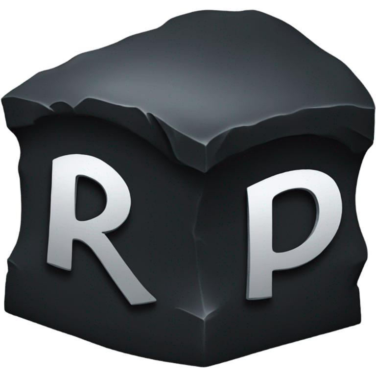 a black grave with the letters RIP on a silver  emoji