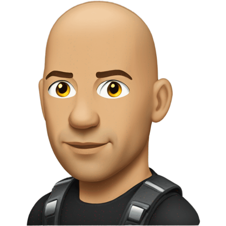 Vin Diesel in profile driving a car emoji