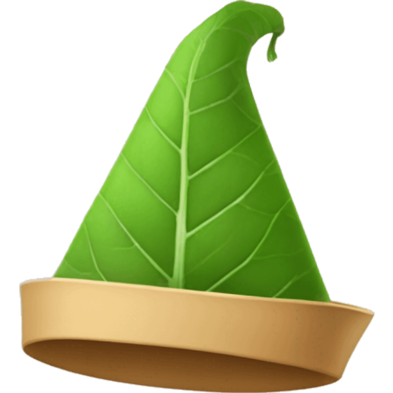 A wedge leaf in a hat emoji