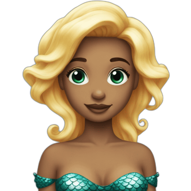 little-mermaid poisson noir girl emoji