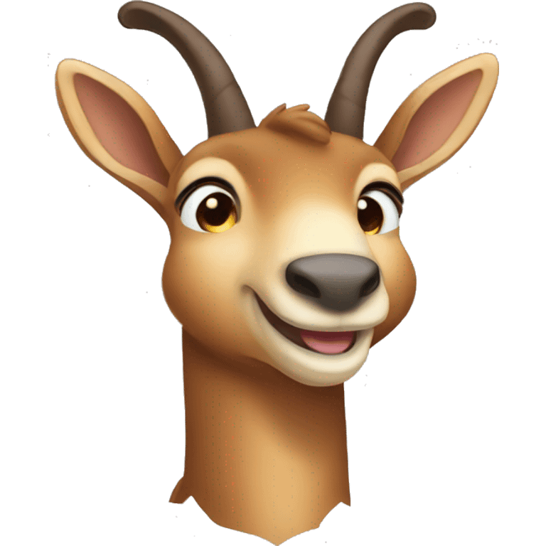 happy smiling brown chamois left hoof pointing up emoji