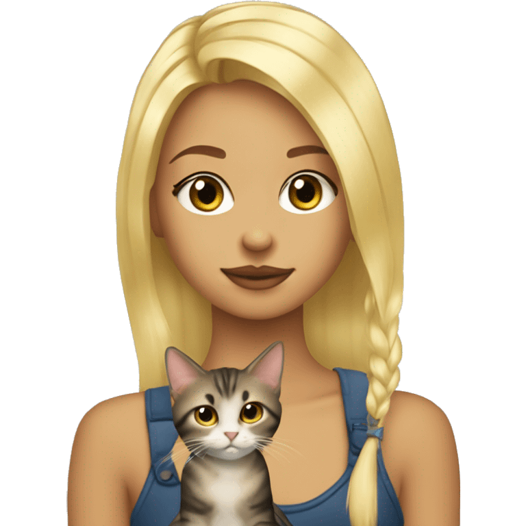 Blondy girl with Davon Reks cat emoji