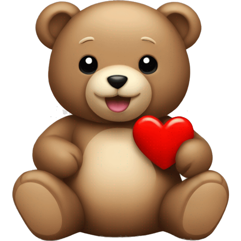 Teddy bear holding red heart  emoji