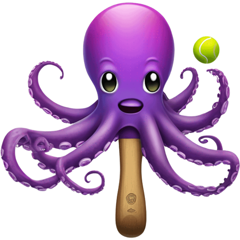 Octopus playing pickleball emoji