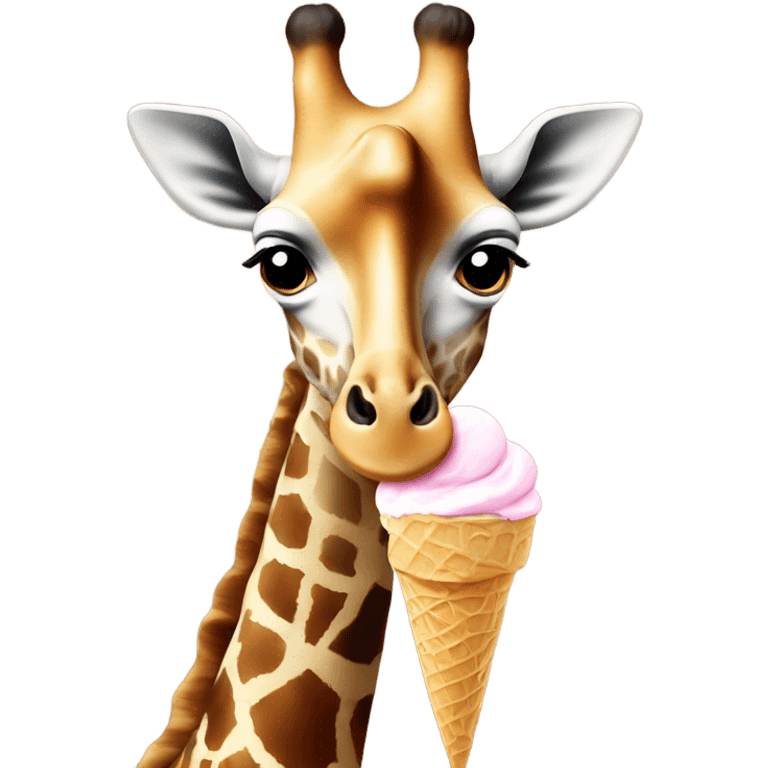 Giraffe eating ice cream  emoji