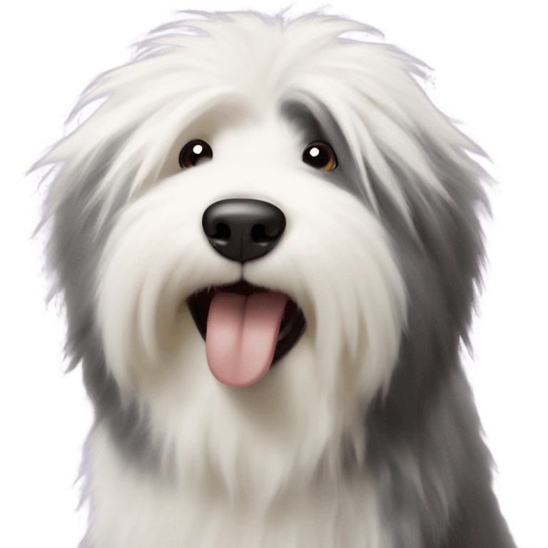 Old English Sheepdog eating butter  emoji