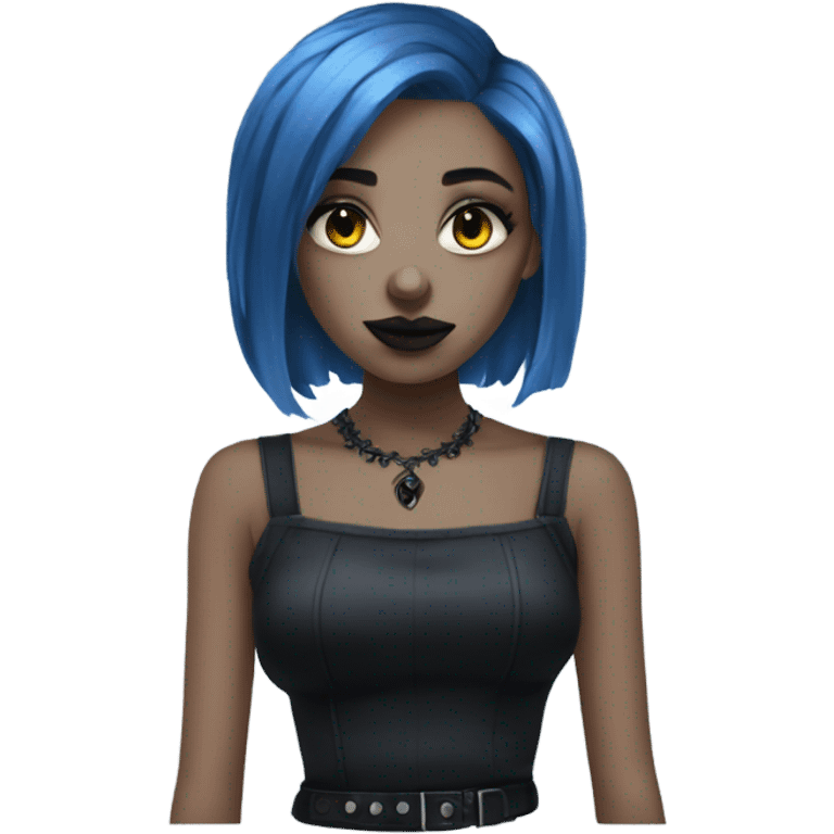 Goth girl short blue hair emoji