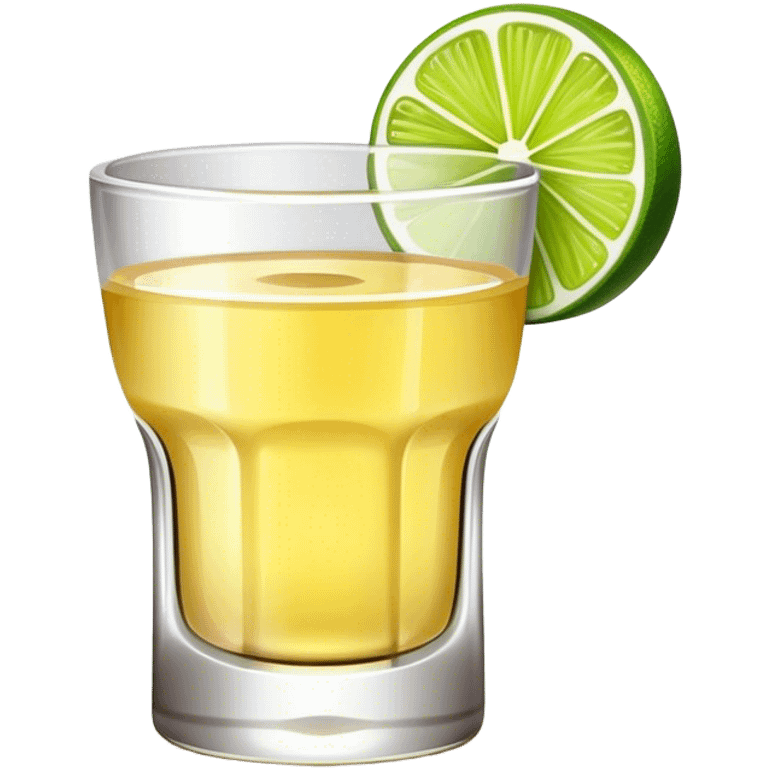 Tequila shot with lime emoji