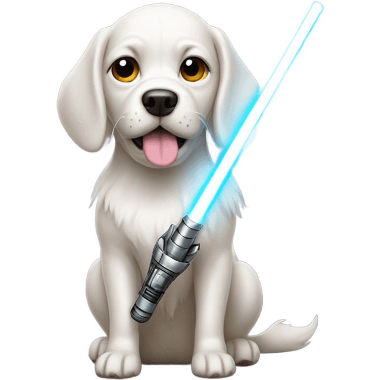 Dog with light saber emoji