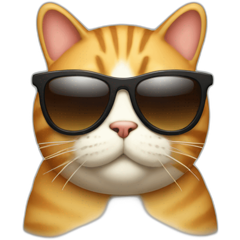 fat cat with sunglass full body  emoji