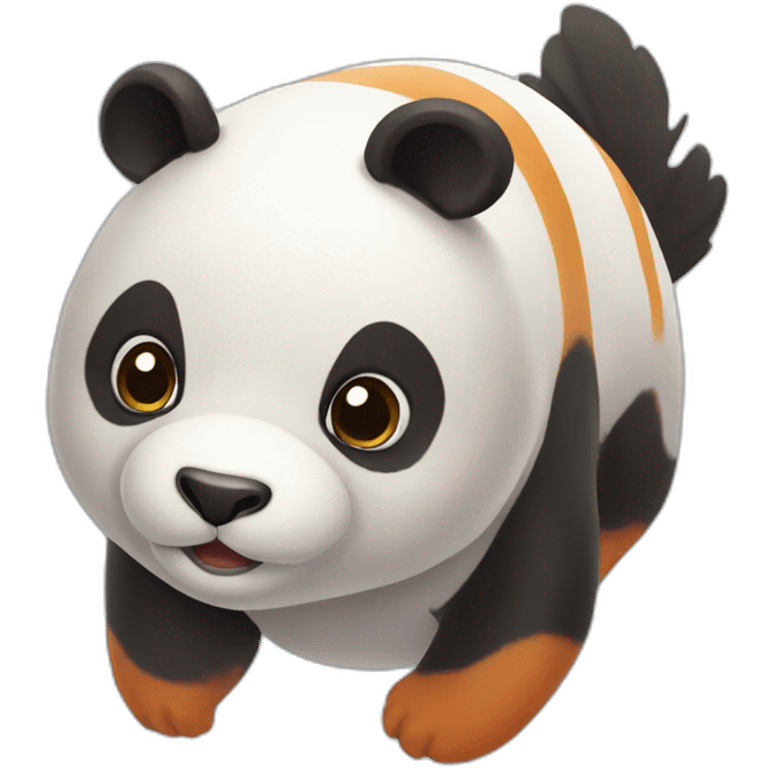 Panda roux sur poisson emoji