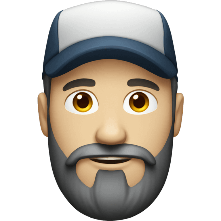 white man with dark beard wearing a cap emoji