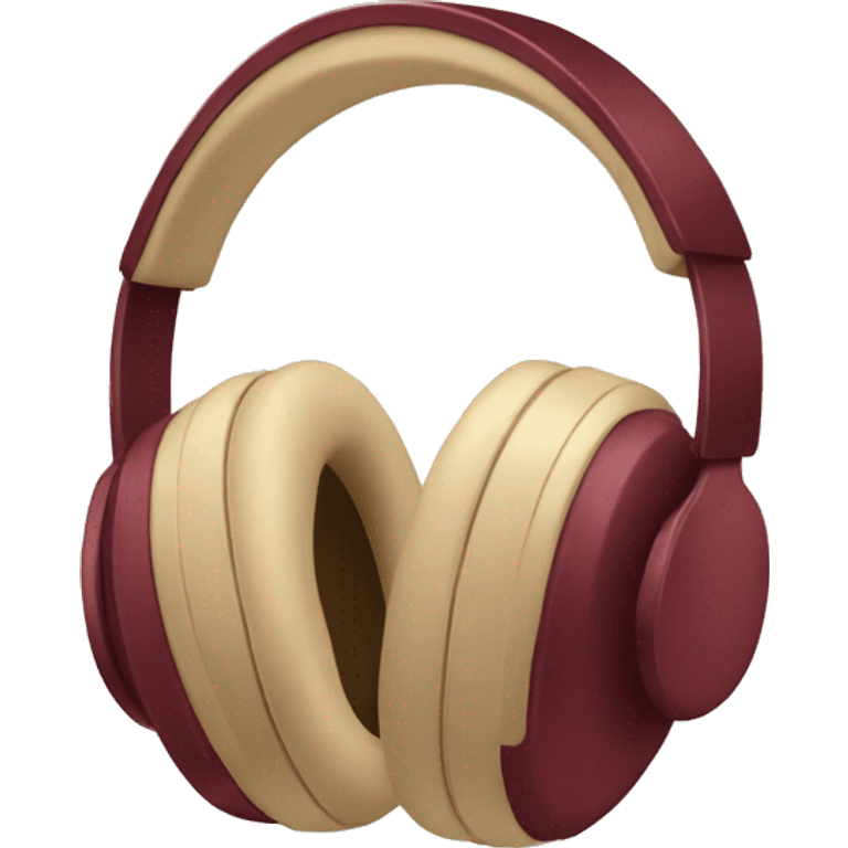 beige headphones with burgundy bow emoji