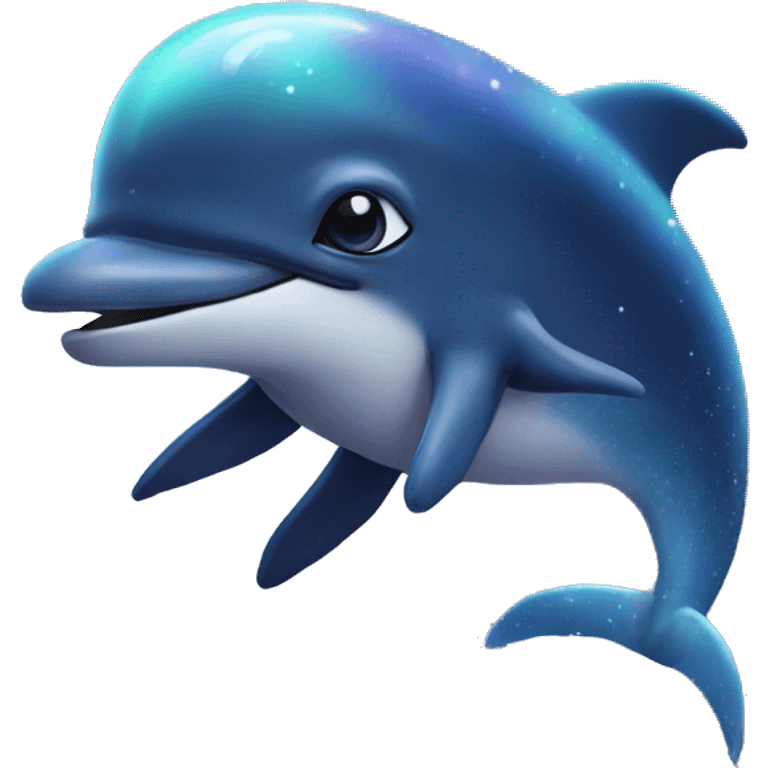 Space Dolphin swimming amongst galaxy emoji