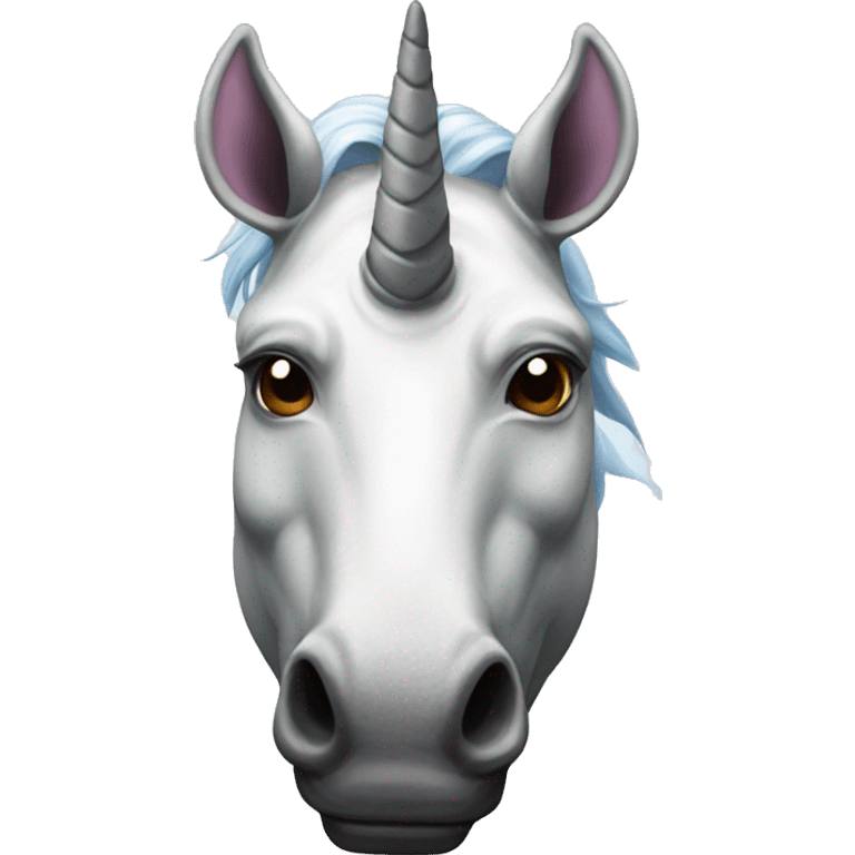 Unicorn wearing rhino mask emoji