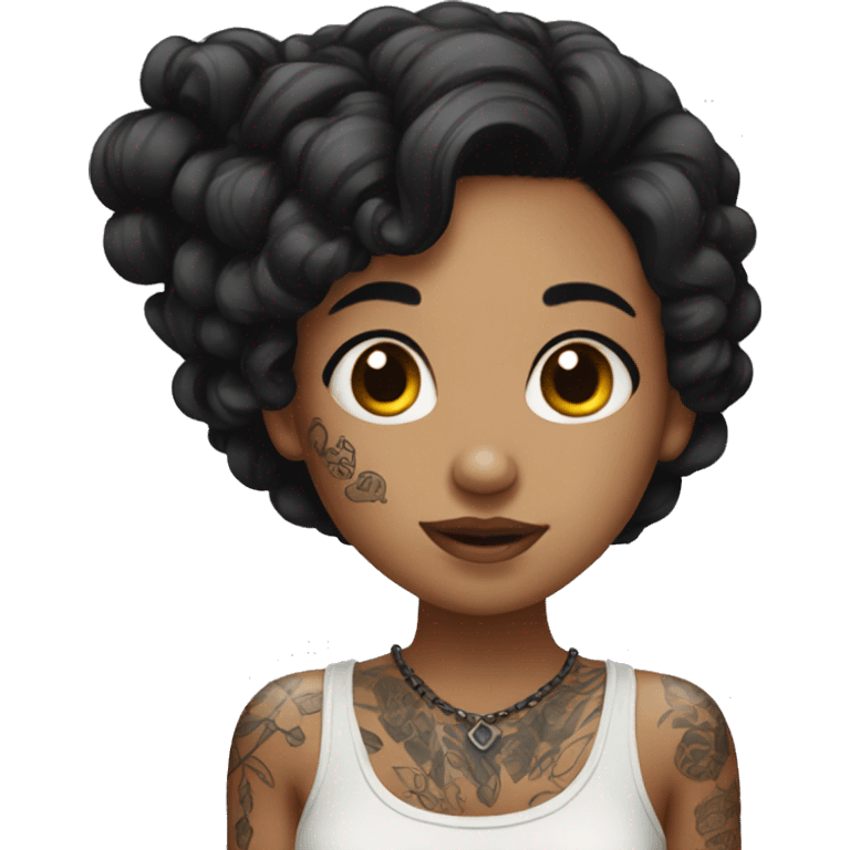 Black haired girl with tattoos  emoji