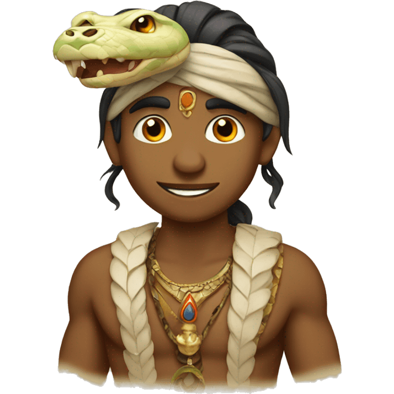 indian with snake emoji