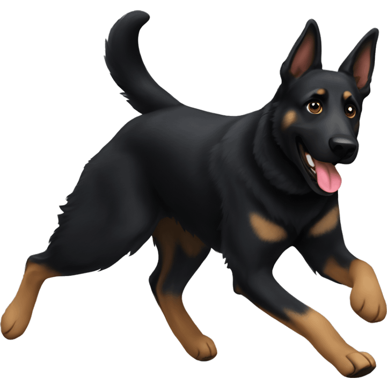 Black German Shepherd running emoji