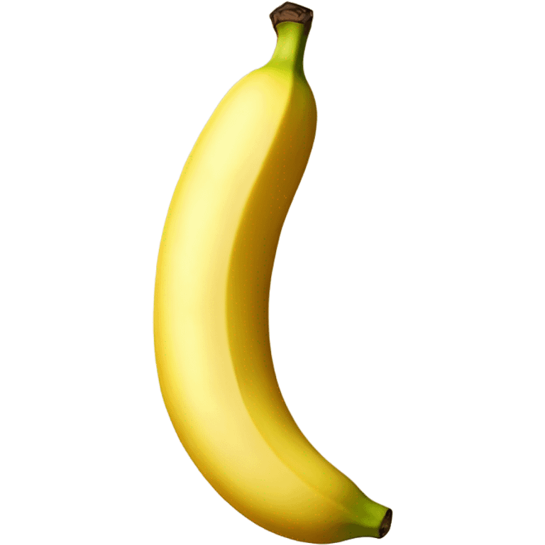 Create a one yellow banana emoji with light brown spots, adding subtle texture and shading. The design should look natural and symbolize growth and progress. emoji