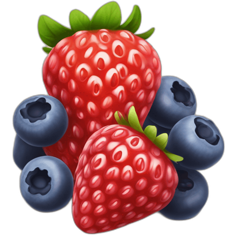 raspberry strawberry and blueberry in a grap emoji