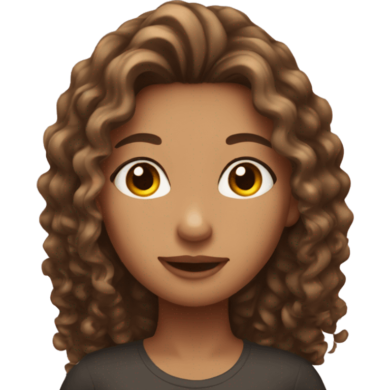 Girl with long curly brown hair emoji