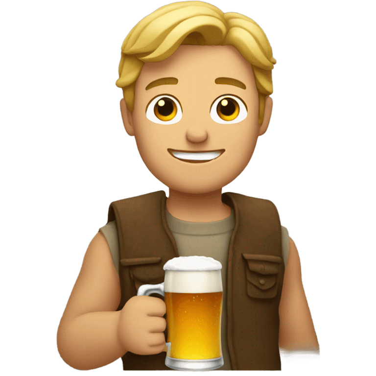 luke holding a beer emoji