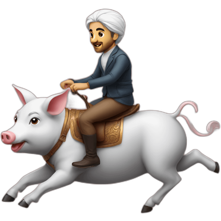 Iranian riding a pig emoji