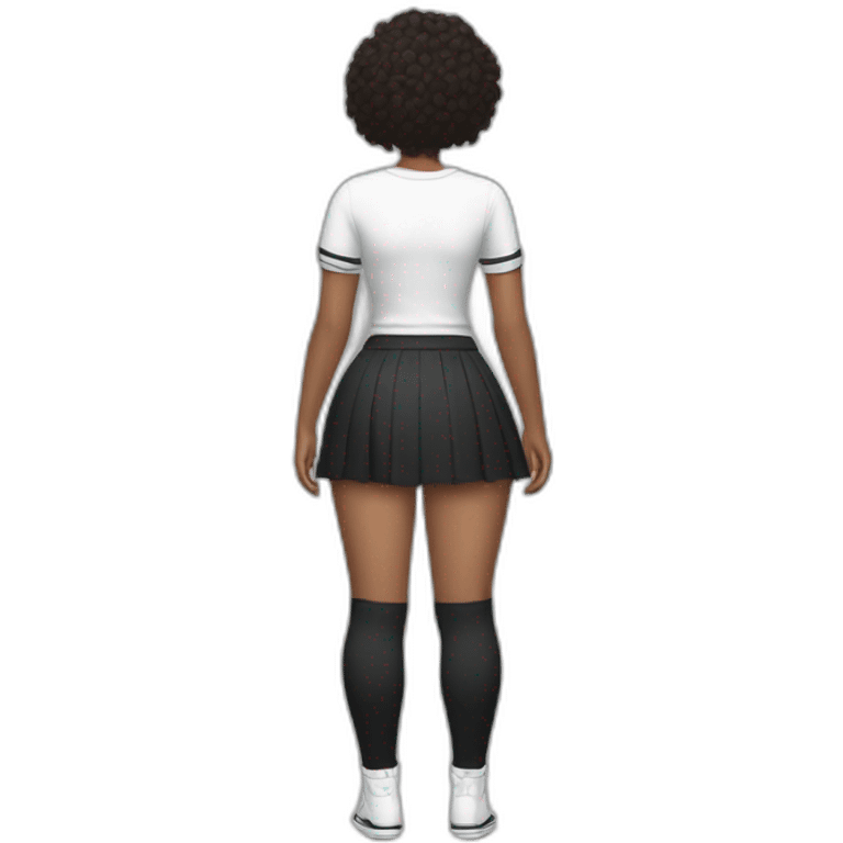 full-body-back-view-curvy-фигуристка-black-lifted skirt white-knickers and long socks emoji