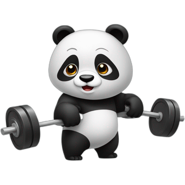 Panda who do weightlifting  emoji