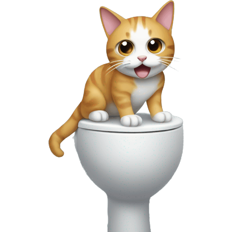 Cat surfing on a toilet  emoji