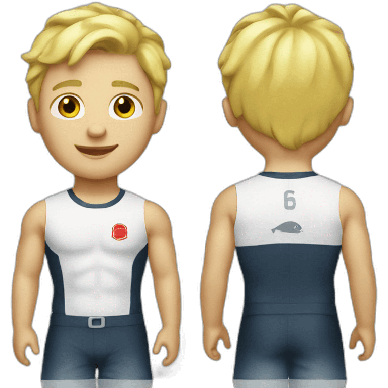 blonde boy in lifeguard tank top  emoji