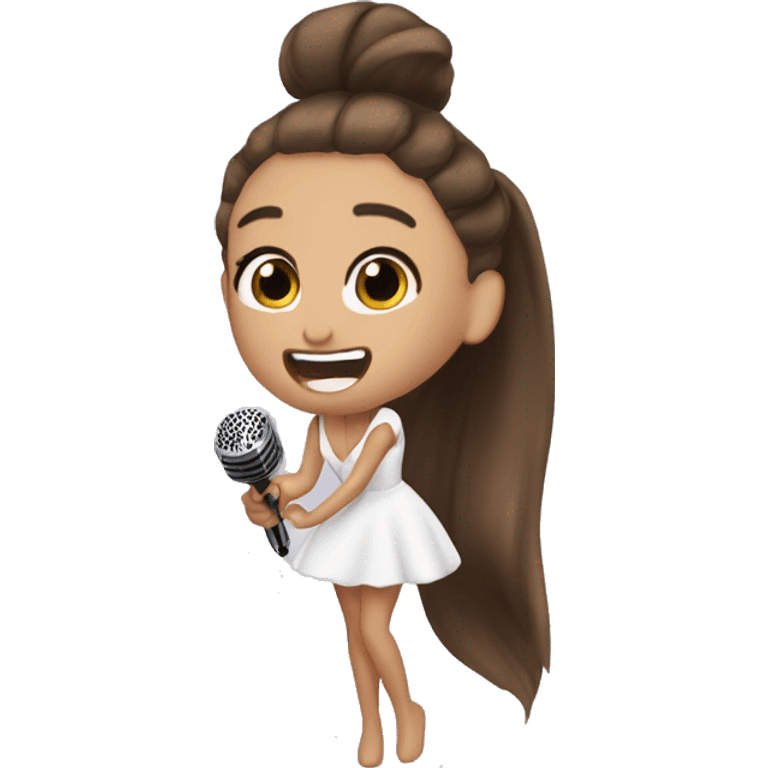 ariana grande singin with  micrphone emoji